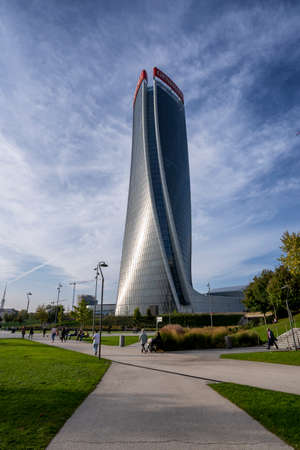 Milan, Lombardy, Italy: the modern Hadid tower in Citylife
