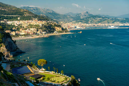 Costiera Amalfitana, Salerno, Campania, Southern Italy: the coast at summer (July). Vietri sul Mareの写真素材