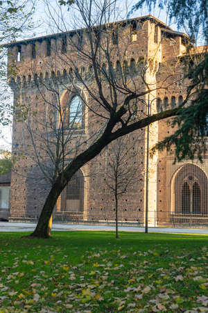 Milan, Lombardy, Italy: the Sempione park and the castle in November.のeditorial素材