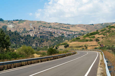 Oriolo, Cosenza, Calabria, Italy, in the valley of the Ferro river, at summerの写真素材