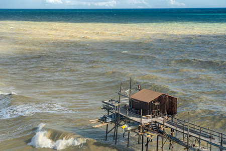 Termoli, Campobasso, Molise, Italy, and its beach at summer. Trebuchetの写真素材