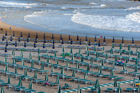 Termoli, Campobasso, Molise, Italy, and its beach at summerの写真素材