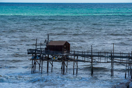 Termoli, Campobasso, Molise, Italy, and its beach at summer. Trebuchet