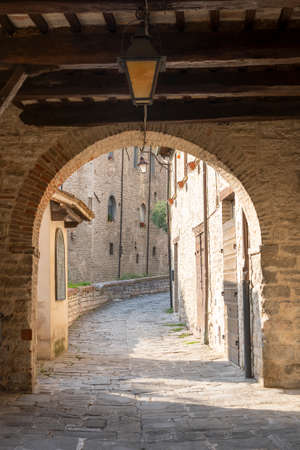 Gubbio, Perugia, Umbria, Italy: historic buildings of the medieval cityのeditorial素材