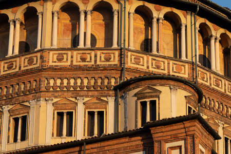 Milan, Lombardy, Italy: exterior of the historic church of Santa Maria delle Grazie. Domeの写真素材