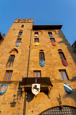 Historic buildings in Arezzo, Tuscany, Italy: Piazza Grande, the main square of the city