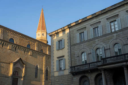 Historic buildings in Arezzo, Tuscany, Italy.のeditorial素材