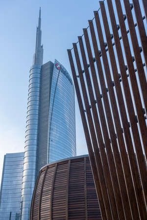 Milan, Lombardy, Italy: modern buildings in Gae Aulenti square.のeditorial素材