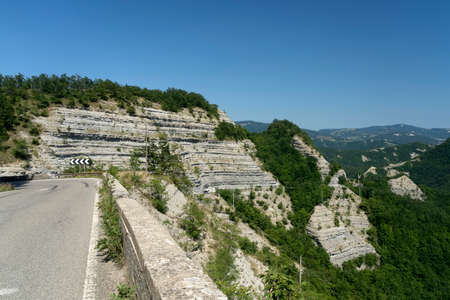 Summer landscape near the monastery of La Verna, Arezzo, Tuscany, Italy, in the Casentino parkの写真素材