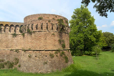Exterior of the medieval castle in Forli, Emilia Romagna, Italyのeditorial素材
