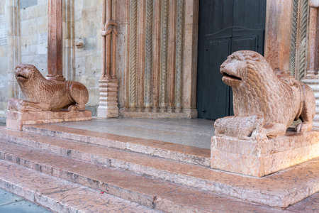 Duomo of Modena (cathedral), Emilia-Romagna, Italy, medieval monumentの写真素材