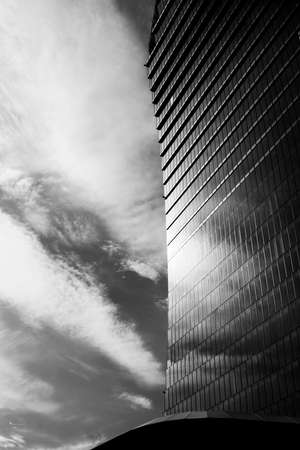 Milan, Lombardy, Italy: the modern Libeskind tower in Citylife. Black and whiteのeditorial素材