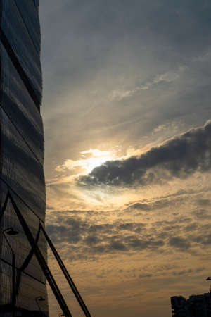 Milan, Lombardy, Italy: the modern Isozaki tower at Citylifeのeditorial素材
