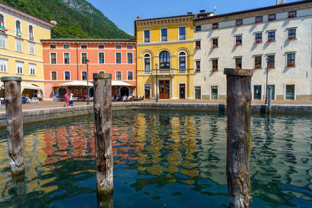 Riva del Garda, Trentino, Italy: old touristic city on the Garda lakeの写真素材