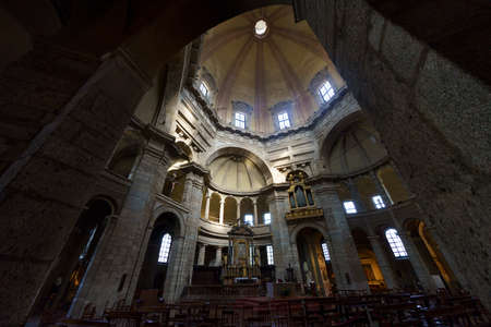 Historic church of San Lorenzo in Milan, Lombardy, Italy, interiorの写真素材