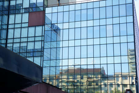 Milan, Lombardy, Italy: facade of modern office building along via Domodossola