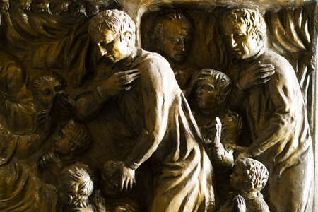 Milan, Lombardy, Italy: interior of the historic Sant Agostino church: sculpture
