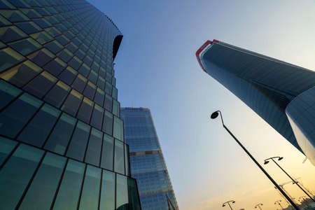 Milan, Italy: modern Citylife park with Isozaki, Hadid and Libeskind towersのeditorial素材