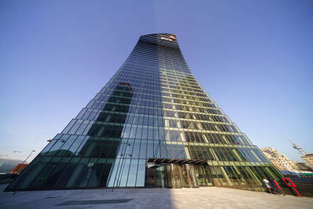 Milan, Italy: modern Citylife park with Libeskind tower