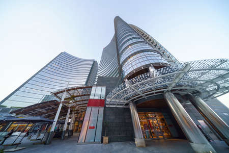 Milan, Lombardy, Italy: exterior of modern buildings at Gae Aulenti squareのeditorial素材