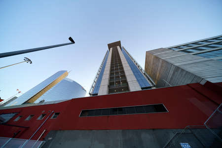 Milan, Lombardy, Italy: exterior of modern buildings at Gae Aulenti square
