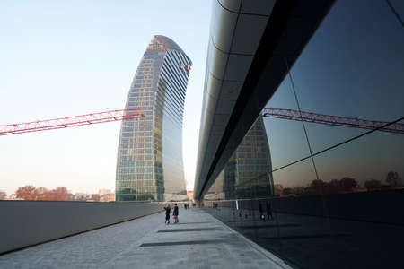 Milan, Italy: modern Citylife park with Libeskind tower