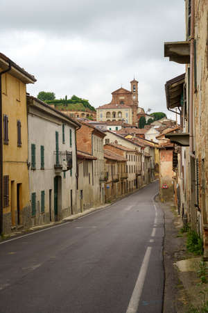 Calliano, Asti province, Monferrato, Piedmont, Italy: view of the historic townの写真素材