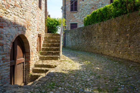 Castell Arquato, historic city in Piacenza province, Emilia-Romagna, Italyの写真素材