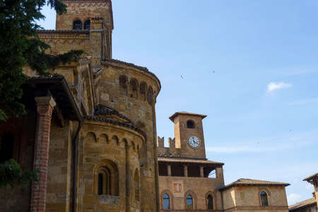 Castell Arquato, historic city in Piacenza province, Emilia-Romagna, Italyの写真素材
