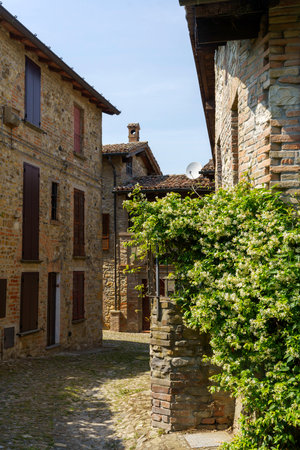 Castell Arquato, historic city in Piacenza province, Emilia-Romagna, Italyの写真素材