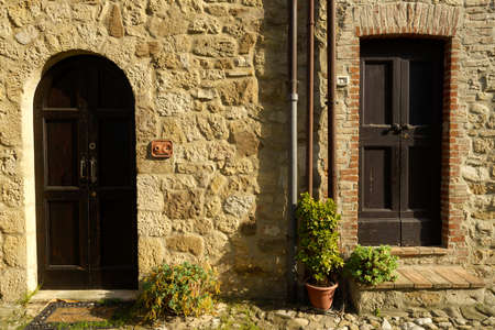 Vigoleno, medieval village in Piacenza province, Emilia-Romagna, Italyの写真素材