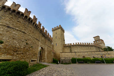 Vigoleno, medieval village in Piacenza province, Emilia-Romagna, Italyの写真素材