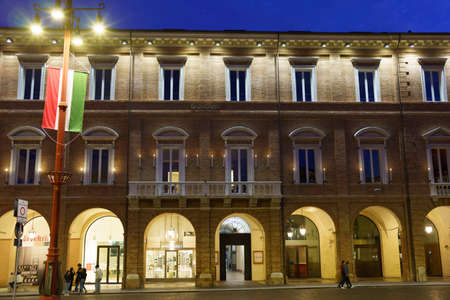 Forli, Emilia-Romagna, Italy: historic buildings at evening in the Aurelio Saffi square