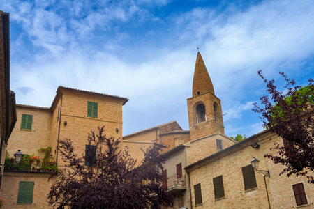 Mondavio, Pesaro e Urbino province, Marche, Italy: medieval city surrounded by wallsの写真素材