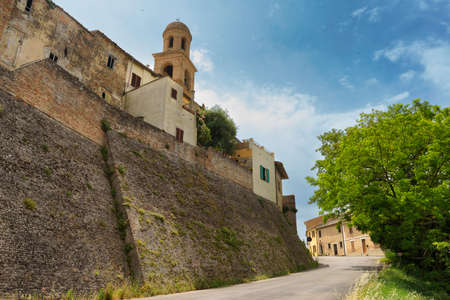 Mondavio, Pesaro e Urbino province, Marche, Italy: medieval city surrounded by wallsの写真素材