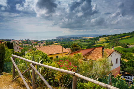 Springtime landscape of the Conero, near Ancona, Marche, Italyの写真素材