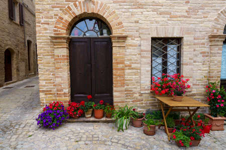 Moresco, famous medieval village in the Fermo province, Marche, Italyの写真素材