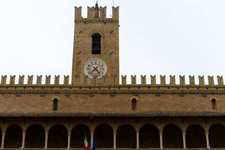 Offida, historic town in the Ascoli Piceno province, Marche, Italy. The main squareの写真素材