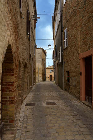 Moresco, famous medieval village in the Fermo province, Marche, Italyのeditorial素材