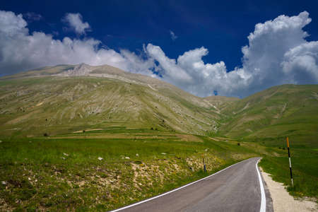 Piano Grande di Castelluccio di Norcia, Perugia province, Umbria, Italy, mountain and rural...
