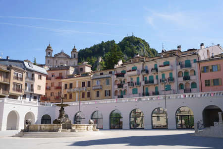 Castel di Sangro, historic city in L Aquila province, Abruzzo, Italy, at morningの写真素材