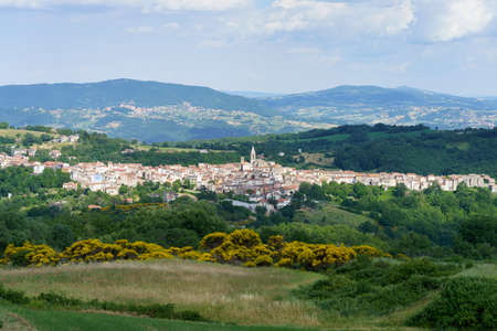 Landscape in Molise near Macchiagodena and Frosolone, Isernia province, at June. View of Sant Elena...