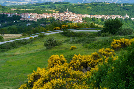 Landscape in Molise near Macchiagodena and Frosolone, Isernia province, at June. View of Sant Elena...