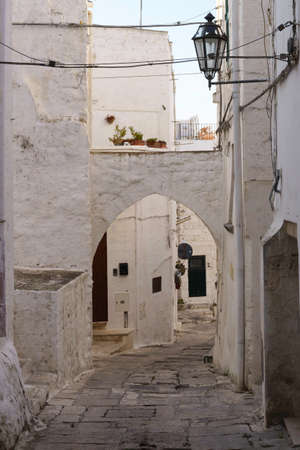 Ostuni, historic town in the Brindisi province, Apulia, Italy, at Juneの写真素材