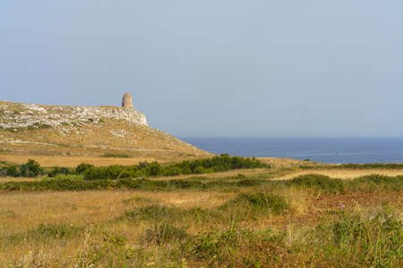 Coast of Salento, near Otranto and Leuca, Lecce province, Apulia, Italy, at summerの写真素材