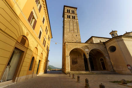Rieti, Lazio, Italy: exterior of the medieval duomo (cathedral)の写真素材
