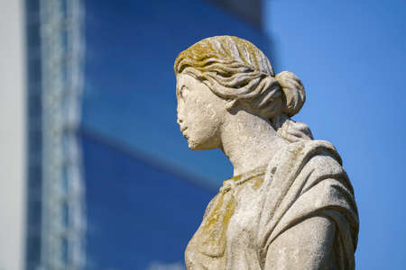 Fountain of Four Seasons at Citylife in Milan, Lombardy, Italy: a statueの写真素材