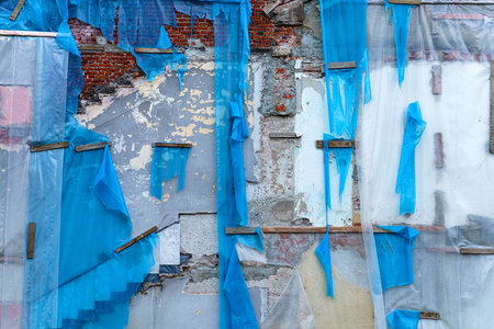 Demolition in Milan, Lombardy, Italy, along via Bullonaの写真素材