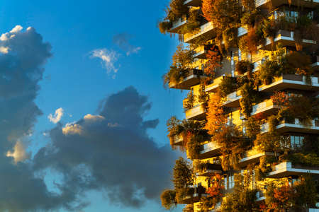 Milan, Lombardy, Italy: modern residential buildings known as Bosco Verticale