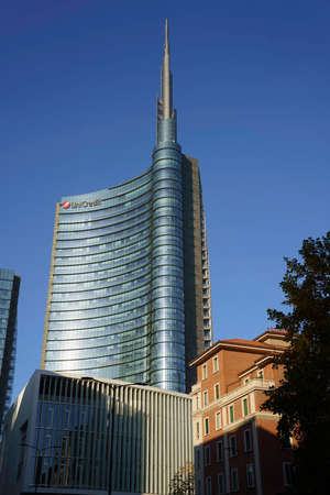 Milan, Lombardy, Italy: modern buildings at Porta Nuovaのeditorial素材